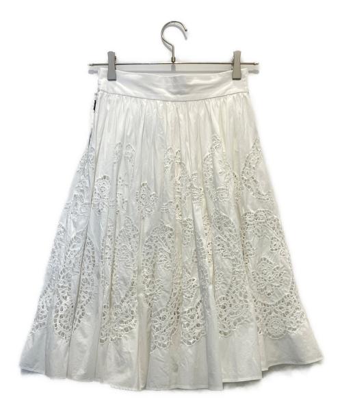 DOLCE & GABBANA（ドルチェ＆ガッバーナ）DOLCE & GABBANA (ドルチェ＆ガッバーナ) レーススカート ホワイト サイズ:36の古着・服飾アイテム