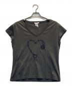 CELINEセリーヌ）の古着「ハート型チェーンプリントTシャツ」｜グレー