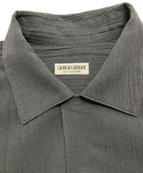GIORGIO ARMANI（ジョルジョアルマーニ）GIORGIO ARMANI (ジョルジョアルマーニ) リネン混オープンカラーシャツ グレー サイズ:Mの古着・服飾アイテム