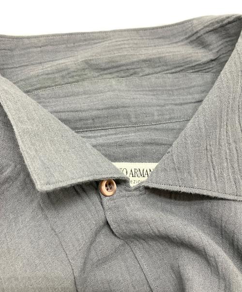 GIORGIO ARMANI（ジョルジョアルマーニ）GIORGIO ARMANI (ジョルジョアルマーニ) リネン混オープンカラーシャツ グレー サイズ:Mの古着・服飾アイテム