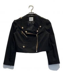 MOSCHINO CHEAP AND CHIC（モスキーノ チープアンドシック）の古着「コットンライダースジャケット」｜ブラック