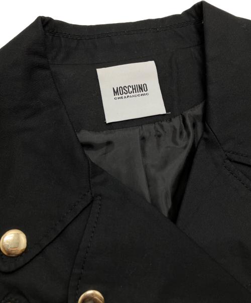 MOSCHINO CHEAP AND CHIC（モスキーノ チープアンドシック）MOSCHINO CHEAP AND CHIC (モスキーノ チープアンドシック) コットンライダースジャケット ブラック サイズ:I42の古着・服飾アイテム