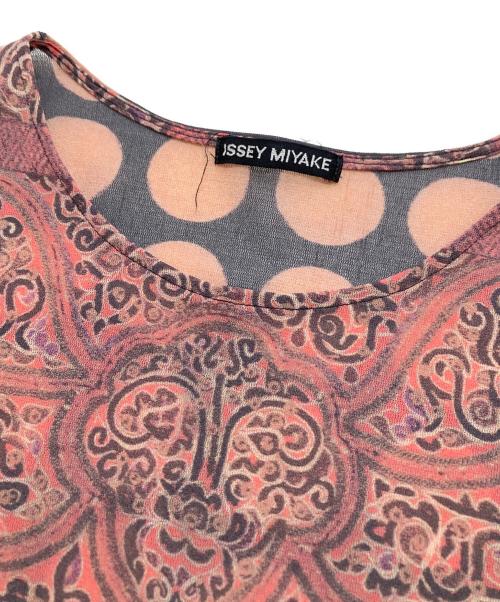 ISSEY MIYAKE（イッセイミヤケ）ISSEY MIYAKE (イッセイミヤケ) シアーカットソー オレンジ サイズ:Lの古着・服飾アイテム
