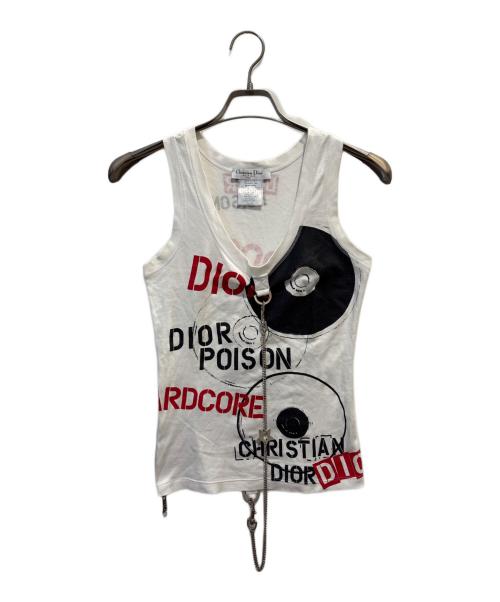 Christian Dior（クリスチャン ディオール）Christian Dior (クリスチャン ディオール) ハードコアラインチェーンタンクトップ ホワイト サイズ:36の古着・服飾アイテム