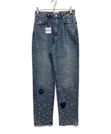MOSCHINO JEANS（モスキーノジーンズ）の古着「パールトリムジーンズ」｜インディゴ