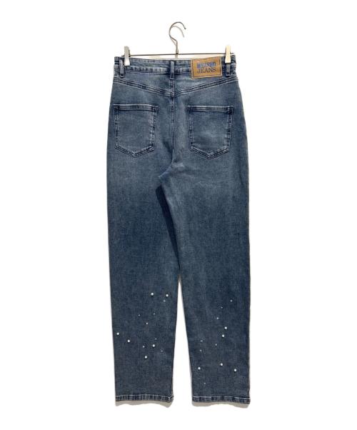 MOSCHINO JEANS（モスキーノジーンズ）MOSCHINO JEANS (モスキーノジーンズ) パールトリムジーンズ インディゴ サイズ:27の古着・服飾アイテム