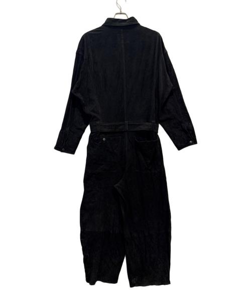 ISAMU KATAYAMA BACKLASH（イサムカタヤマ・バックラッシュ）ISAMU KATAYAMA BACKLASH (イサムカタヤマ・バックラッシュ) KANGAROO SUEDE JUMPSUIT ブラック サイズ:Lの古着・服飾アイテム