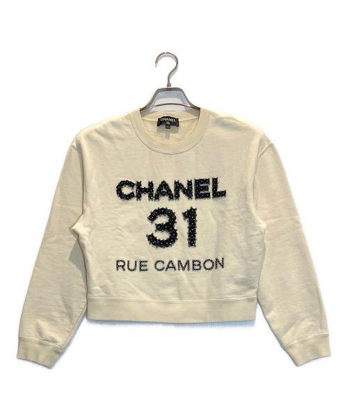 CHANEL（シャネル）CHANEL (シャネル) RUE CAMBON カメリアスウェット アイボリー サイズ:Sの古着・服飾アイテム