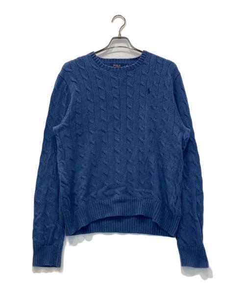 POLO RALPH LAUREN（ポロ・ラルフローレン）POLO RALPH LAUREN (ポロ・ラルフローレン) ケーブルニット ブルー サイズ:Lの古着・服飾アイテム