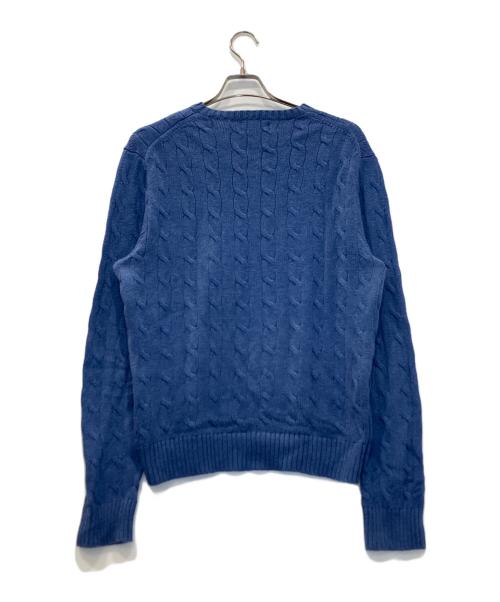 POLO RALPH LAUREN（ポロ・ラルフローレン）POLO RALPH LAUREN (ポロ・ラルフローレン) ケーブルニット ブルー サイズ:Lの古着・服飾アイテム