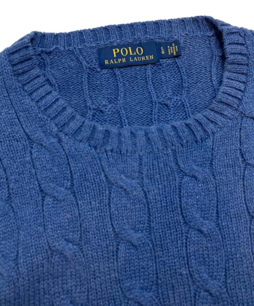 POLO RALPH LAUREN（ポロ・ラルフローレン）POLO RALPH LAUREN (ポロ・ラルフローレン) ケーブルニット ブルー サイズ:Lの古着・服飾アイテム