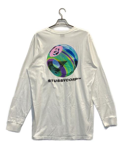 stussy（ステューシー）stussy (ステューシー) プリントカットソー ホワイト サイズ:Lの古着・服飾アイテム