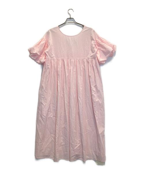 Sea Room lynn（シールームリン）Sea Room lynn (シールームリン) Cottonギャザーパフスリーブドレス ピンク サイズ:Sの古着・服飾アイテム