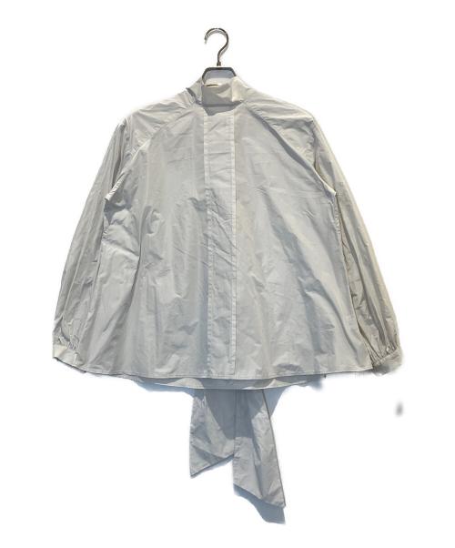 machatt（マチャット）machatt (マチャット) メモリーリボンハイネックブラウス ベージュ サイズ:Freeの古着・服飾アイテム