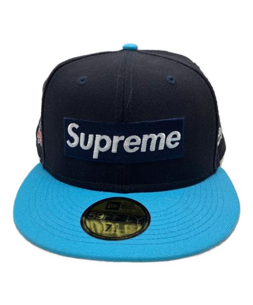 SUPREME（シュプリーム）Supreme (シュプリーム) New Era (ニューエラ) BOX LOGO CAP ブラック×ブルー サイズ:7 3/4(61.5CM)の古着・服飾アイテム