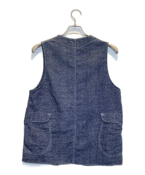 POST O'ALLS（ポストオーバーオールズ）POST O'ALLS (ポストオーバーオールズ) 総柄ベスト ネイビー サイズ:Sの古着・服飾アイテム