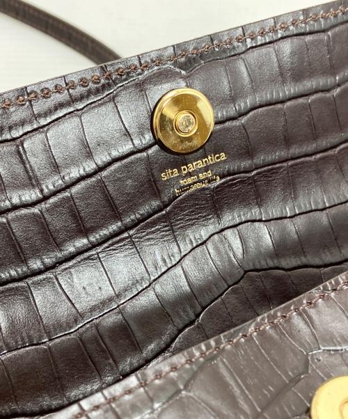 SITA PARANTICA（シータパランティカ）SITA PARANTICA (シータパランティカ) CROC EMBOSSED MINI BAG ブラウンの古着・服飾アイテム