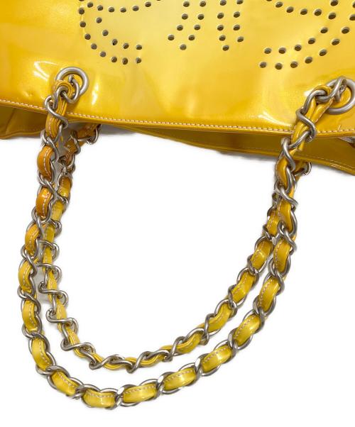 CHANEL（シャネル）CHANEL (シャネル) トリプルココパンチングチェーントートバッグ イエロー サイズ:表記なしの古着・服飾アイテム