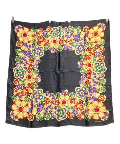 CHANEL シルクスカーフ 花柄 チェーン 中古・古着通販】CHANEL (シャネル) チェーン柄 シルクスカーフ レッド