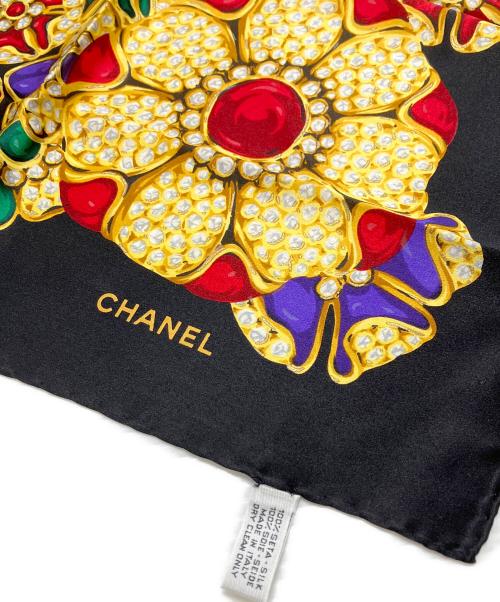 CHANEL（シャネル）CHANEL (シャネル) シルクスカーフ ブラック サイズ:表記なしの古着・服飾アイテム