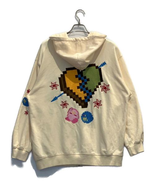 battle kid（バトルキッド）battle kid (バトルキッド) 刺繍ロゴワッペンジップパーカー  アイボリー サイズ:XLの古着・服飾アイテム