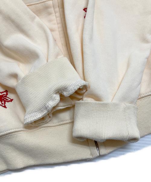 battle kid（バトルキッド）battle kid (バトルキッド) 刺繍ロゴワッペンジップパーカー  アイボリー サイズ:XLの古着・服飾アイテム