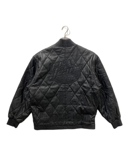 HARDY AMIES（ハーディ エイミス）HARDY AMIES (ハーディ エイミス) エンボスキルティングレザージャケット ブラック サイズ:Mの古着・服飾アイテム