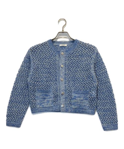 MACPHEE（マカフィー）MACPHEE (マカフィー) ギマメッシュクルーネックカーディガン ブルー サイズ:Sの古着・服飾アイテム