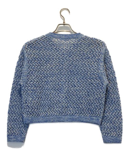 MACPHEE（マカフィー）MACPHEE (マカフィー) ギマメッシュクルーネックカーディガン ブルー サイズ:Sの古着・服飾アイテム
