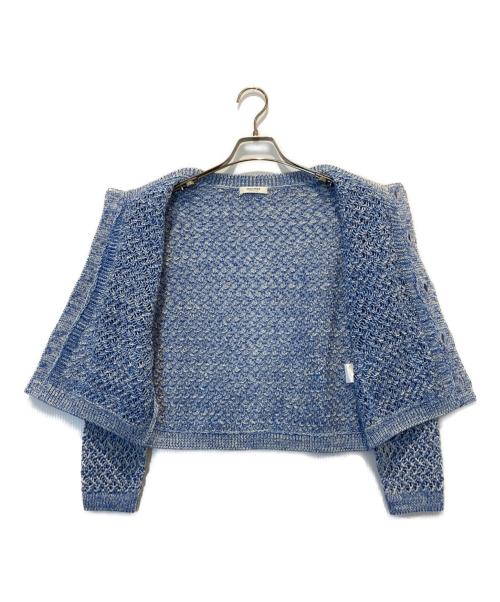 MACPHEE（マカフィー）MACPHEE (マカフィー) ギマメッシュクルーネックカーディガン ブルー サイズ:Sの古着・服飾アイテム