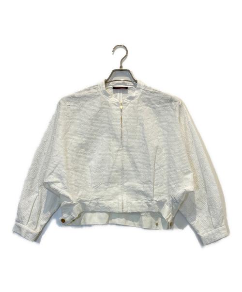 TOMORROW LAND collection（トゥモローランドコレクション）TOMORROW LAND collection (トゥモローランドコレクション) ブロッサムエンブロイダリー ジップアップブルゾン ホワイト サイズ:36の古着・服飾アイテム