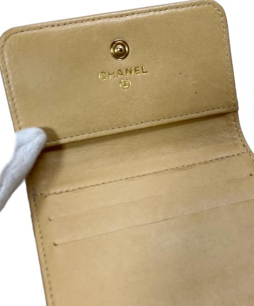 CHANEL（シャネル）CHANEL (シャネル) ココマーク3つ折り財布 ベージュ サイズ:表記なしの古着・服飾アイテム