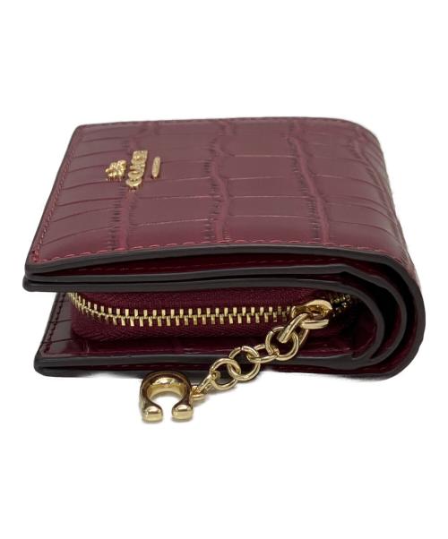 COACH（コーチ）COACH (コーチ) クロコ型押し2つ折り財布 レッド サイズ:表記なしの古着・服飾アイテム