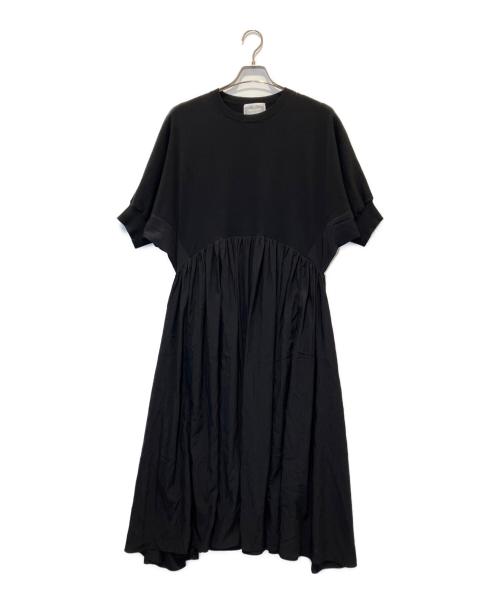 BEARDSLEY（ビアズリー）BEARDSLEY (ビアズリー) ニットコンビギャザーワンピ ブラック サイズ:Freeの古着・服飾アイテム
