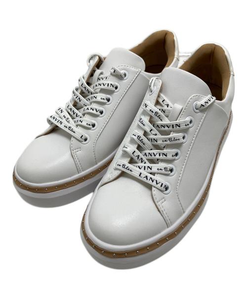 LANVIN en Bleu（ランバンオンブルー）LANVIN en Bleu (ランバンオンブルー) レースアップスニーカー ホワイト サイズ:23の古着・服飾アイテム