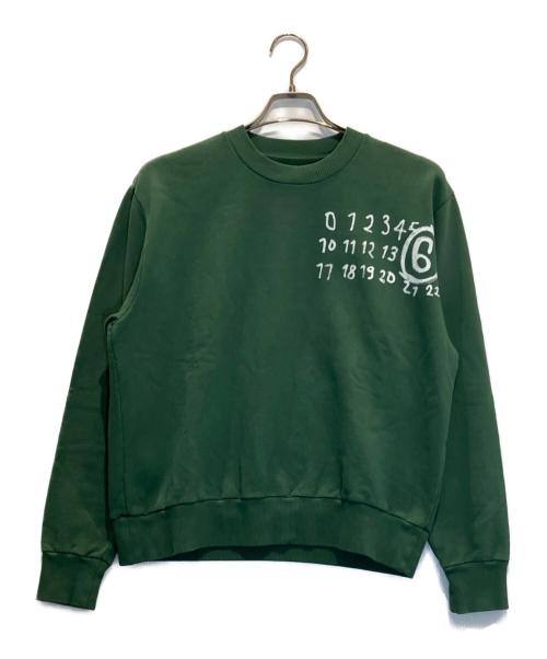 MM6 Maison Margiela（エムエムシックスメゾンマルジェラ）MM6 Maison Margiela (エムエムシックスメゾンマルジェラ) プリントスウェット グリーン サイズ:Sの古着・服飾アイテム