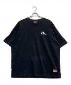 EVISUエヴィス）の古着「家紋とカモメ大黒の発泡プリントルーズフィットTシャツ」｜ブラック
