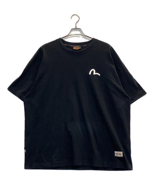 EVISU（エヴィス）EVISU (エヴィス) 家紋とカモメ大黒の発泡プリントルーズフィットTシャツ ブラック サイズ:XXLの古着・服飾アイテム