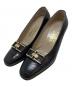 Salvatore Ferragamo（サルヴァトーレ フェラガモ）の古着「クロコ型押しレザーパンプス」｜ブラック