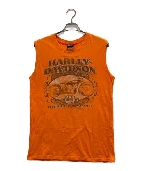 HARLEY-DAVIDSON（ハーレーダビッドソン）HARLEY-DAVIDSON (ハーレーダビッドソン) ノースリーブカットソー オレンジ サイズ:Mの古着・服飾アイテム