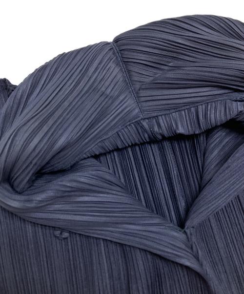 PLEATS PLEASE（プリーツプリーズ）PLEATS PLEASE (プリーツプリーズ) リーツショールカラージャケット ネイビー サイズ:3の古着・服飾アイテム
