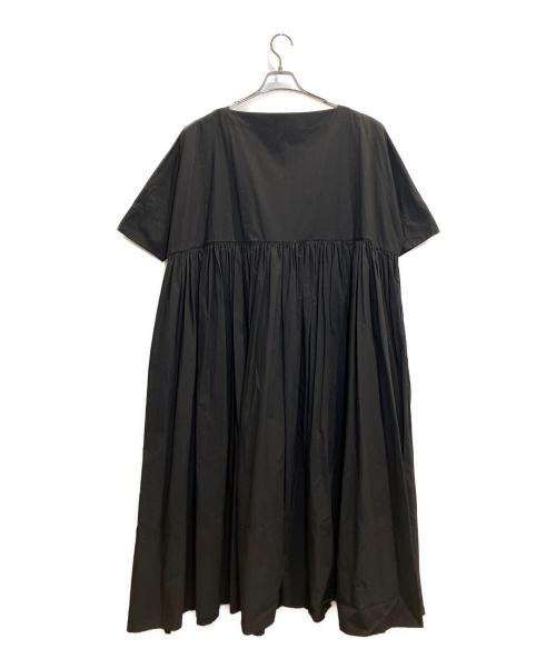 Curensology（カレンソロジー）Curensology (カレンソロジー) コットン ワイドギャザーワンピース ブラック サイズ:Mの古着・服飾アイテム
