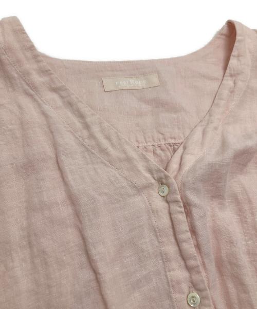 nest Robe（ネストローブ）nest Robe (ネストローブ) サクラ染めリネンフレアーワンピース ピンク サイズ:Fの古着・服飾アイテム
