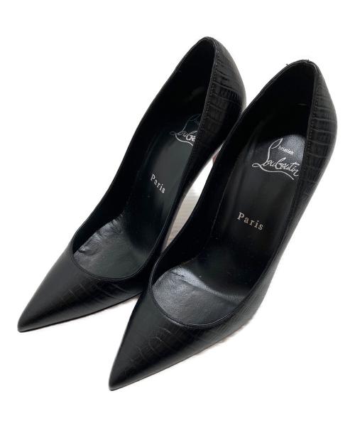 Christian Louboutin（クリスチャン・ルブタン）Christian Louboutin (クリスチャン・ルブタン) 型押しハイヒールパンプス ブラック サイズ:37の古着・服飾アイテム