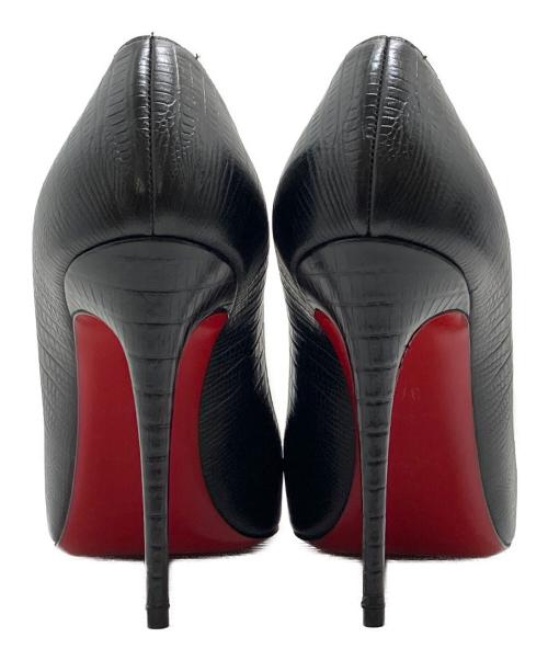 Christian Louboutin（クリスチャン・ルブタン）Christian Louboutin (クリスチャン・ルブタン) 型押しハイヒールパンプス ブラック サイズ:37の古着・服飾アイテム