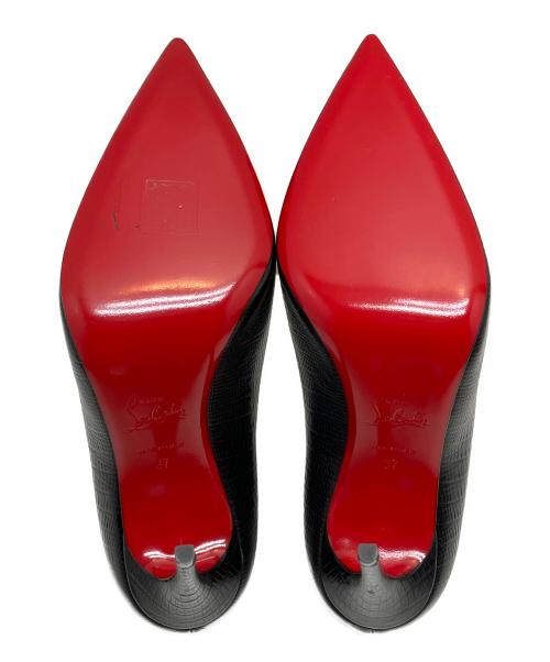 Christian Louboutin（クリスチャン・ルブタン）Christian Louboutin (クリスチャン・ルブタン) 型押しハイヒールパンプス ブラック サイズ:37の古着・服飾アイテム