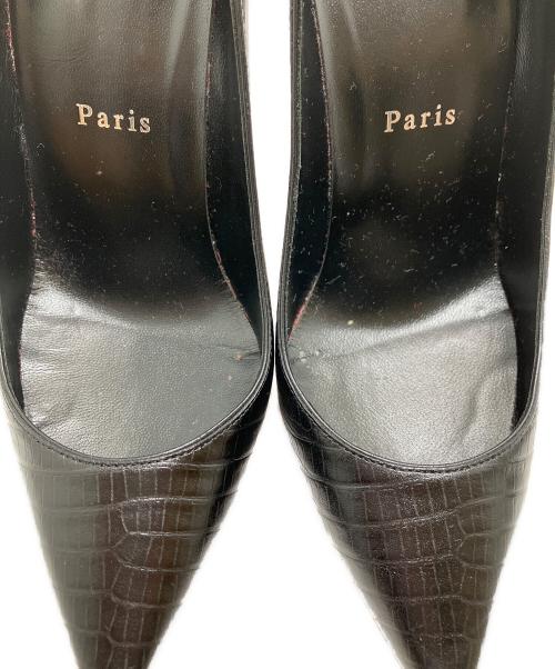 Christian Louboutin（クリスチャン・ルブタン）Christian Louboutin (クリスチャン・ルブタン) 型押しハイヒールパンプス ブラック サイズ:37の古着・服飾アイテム