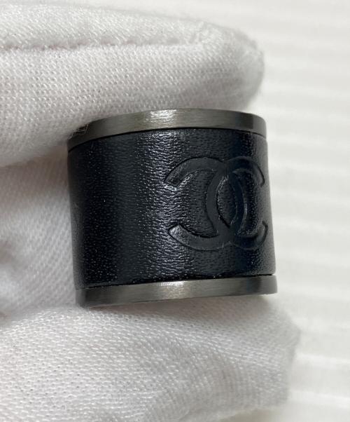 CHANEL（シャネル）CHANEL (シャネル) ココマークレザーリング ブラック サイズ:10号の古着・服飾アイテム