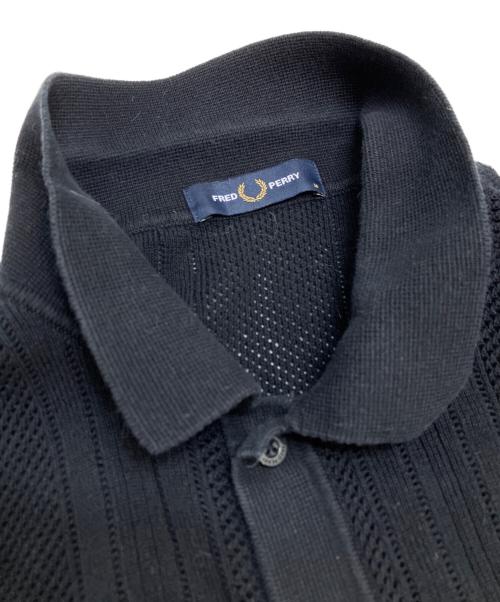 FRED PERRY（フレッドペリー）FRED PERRY (フレッドペリー) ニットポロシャツ ブラック サイズ:Mの古着・服飾アイテム