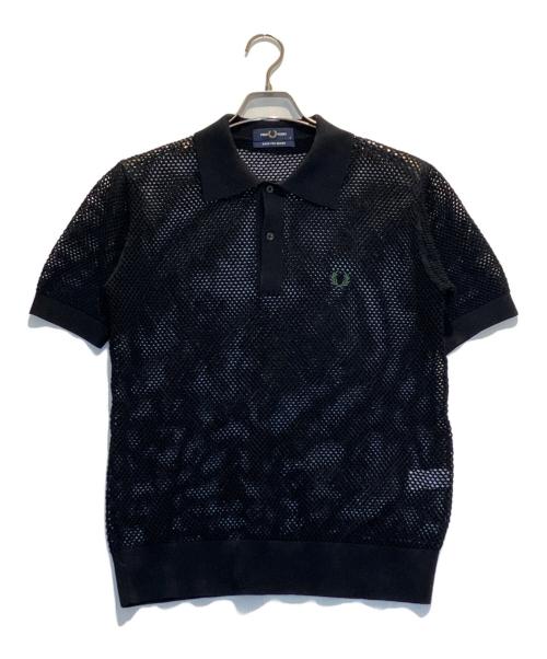 FRED PERRY（フレッドペリー）FRED PERRY (フレッドペリー) ニットポロシャツ ブラック サイズ:Mの古着・服飾アイテム